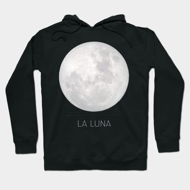 La Luna Full Moon Celestial Art Design Hoodie by tortagialla